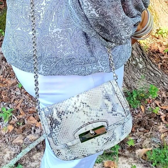 COACH Metallic Snake Kristin Clutch Crossbody RARE NWOT - Picture 2 of 16